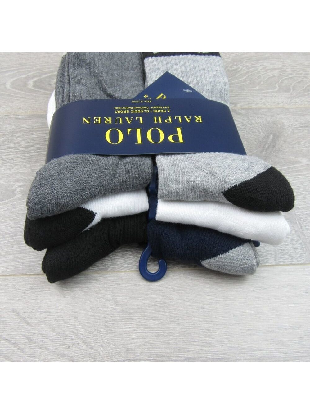 Polo Ralph Lauren Classic Sport Crew Socks 6 Pack Mens Size 6-13 Multi Color NEW - Picture 4 of 12